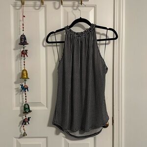 Adrianna Papell Black and White Sleeveless Blouse Medium